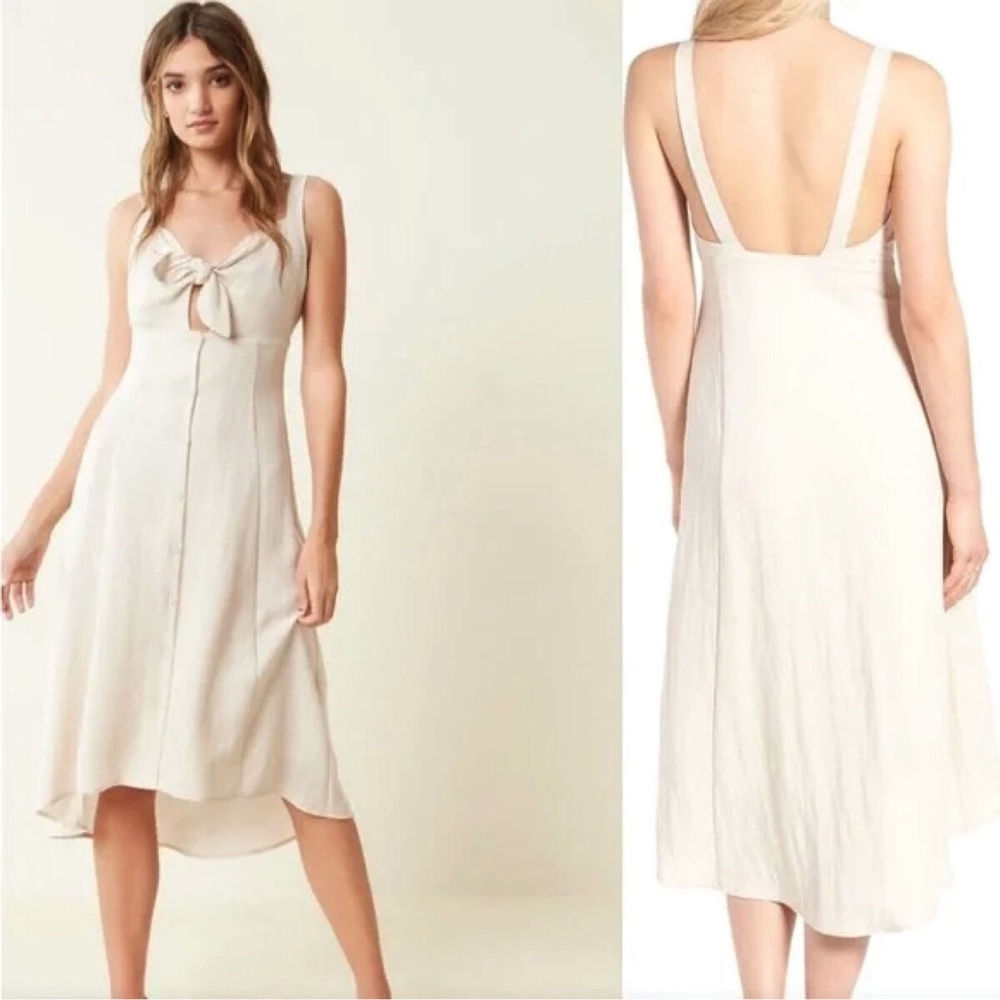 ASTR the label tan/cream midi dress, size small